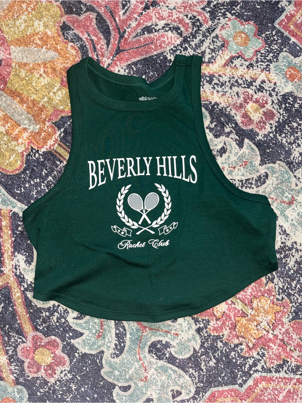 wild fable Dark Green Beverly Hills Graphic Crop Tank